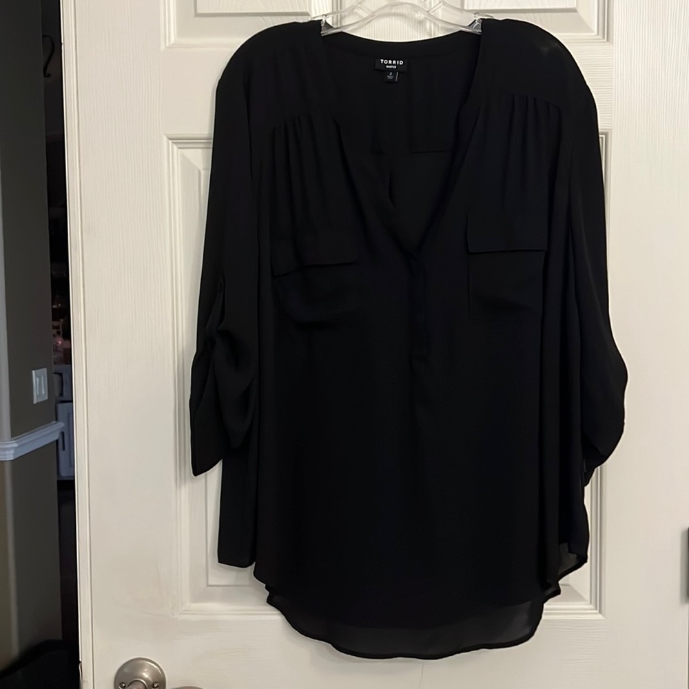 Torrid black sheer blouse